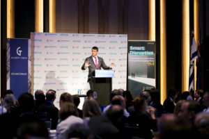 Mike Baird spoke to Sydney's business community at a lunch hosted by the Australia Israel Chamber of Commerce. Photo: AICC