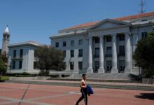 BERKELEY, CALIFORNIA - JUNE 6: A pedestrian walks through Sproul Plaza at the University of California at Berkeley (UC Berkeley) on June 6, 2025, in Berkeley, California. UC Berkeley faculty members and researchers filed a lawsuit against U.S. President Donald Trump and multiple federal agencies earlier this week, challenging the administrationâs broad cuts to university research funding following the recent grant terminations that have halted several projects and resulted in layoffs. Justin Sullivan/Getty Images/AFP (Photo by JUSTIN SULLIVAN / GETTY IMAGES NORTH AMERICA / Getty Images via AFP)