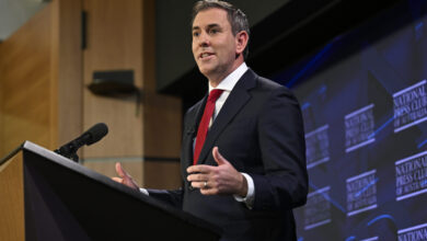 CANBERRA, AUSTRALIA - NewsWire Photos - June 18, 2025: Dr Jim Chalmers MP, Treasurer of Australia addresses the National Press Club of Australia in Canberra on "Our Second Term Economic Agenda". Picture: NewsWire / Martin Ollman