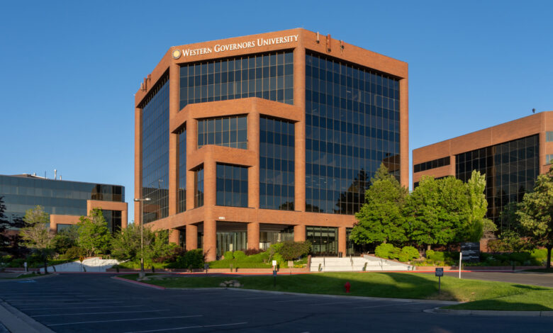 Western Governors University in Salt Lake City, Utah, USA, June 20, 2023. Western Governors University is an online university in Salt Lake City.