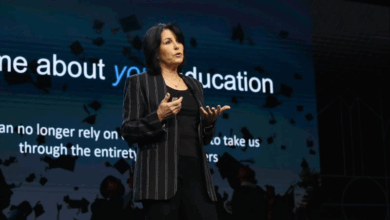 Kelly Palmer delivers a keynote on the future of work and education in 2023. Picture: LinkedIn