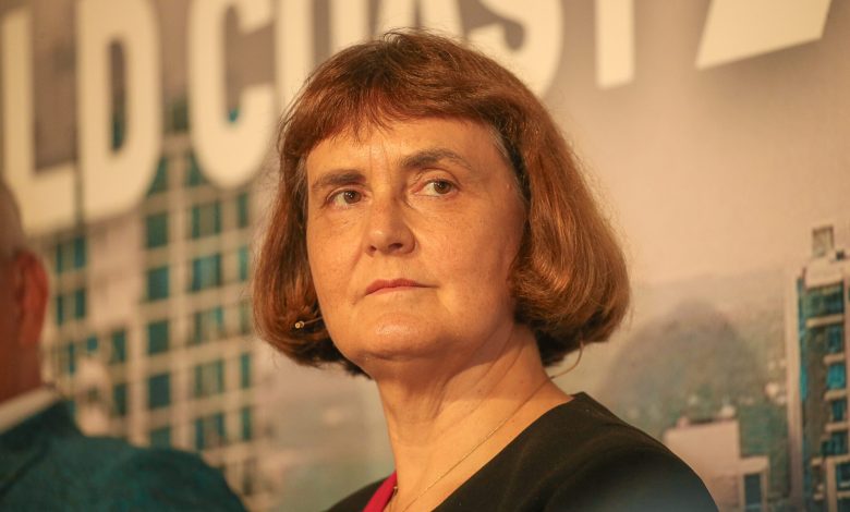 Professor Carolyn Evans inked the deal last week. Picture: Glenn Campbell.