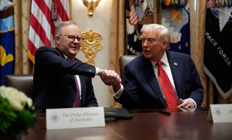 President Donald Trump agreed to a critical minerals deal with Australian Prime Minister Anthony Albanese. Picture: Imago.