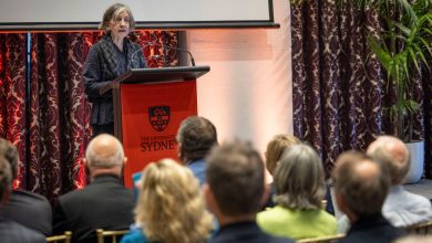 Professor O'Kane delivers the Bradley Oration. Picture: USyd.