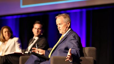 Bill Shorten on a panel discussing democracy on university campuses. Picture: Ben Appleton/Universities Australia.
