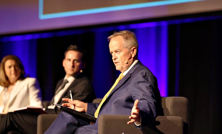 Bill Shorten on a panel discussing democracy on university campuses. Picture: Ben Appleton/Universities Australia.