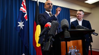 Education Minister Jason Clare (right) and Race Discrimination Commissioner Giridharan Sivaraman announce the release of the Racism@Uni report in Brisbane. Picture: Dan Peled.