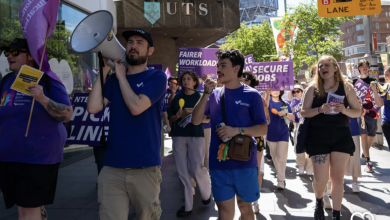 UTS staff strike in November, 2025. Picture: Instagram.