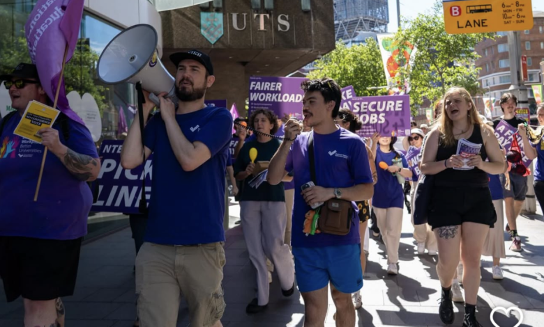UTS staff strike in November, 2025. Picture: Instagram.