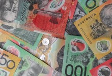 Australian Bank Notes layed flat