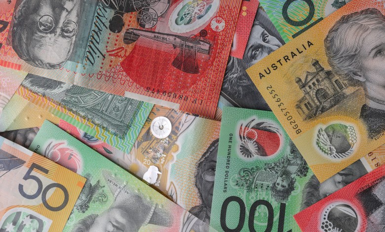 Australian Bank Notes layed flat