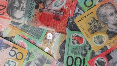 Australian Bank Notes layed flat